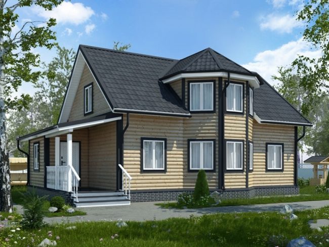 Каркасный дом 7х13 с мансардой, 155 м2, проект КД-423