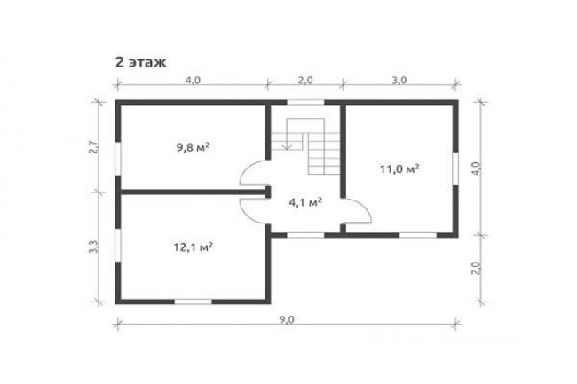 Каркасный дом 7х13 с террасой, 182 м2, проект КД-423