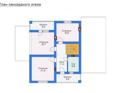 Дом из газобетона 12х15 с мансардой, 306 м2, проект ГБД-412