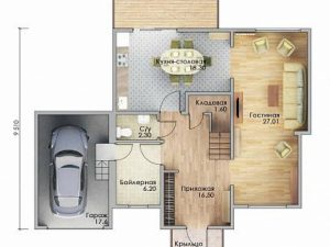 Каркасный дом 8х14, 224 м2, проект КД-422