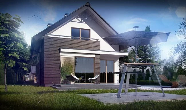 Дом из газобетона 7х13 с мансардой, 155 м2, проект ГБД-375