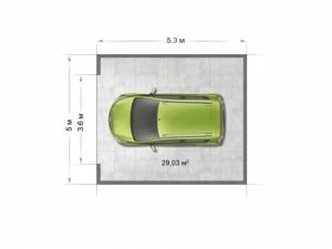 Каркасный гараж 5х5, 25 м2, проект ГР-51