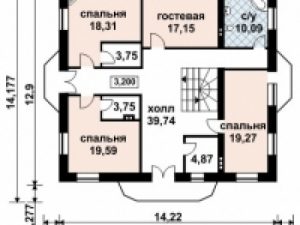 Каркасный дом 15х15, 450 м2, проект КД-447