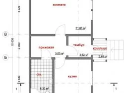 Дом из бруса 5х10, 50 м2, проект БД-39