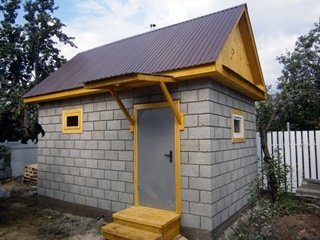 Фото процесса строительства бань из керамзитобетонных блоков