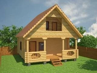 Проекты бань из бревна с террасой
